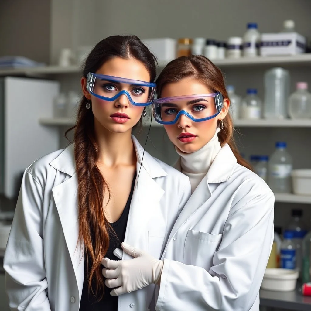 Female fashion models can also be lab technicians.