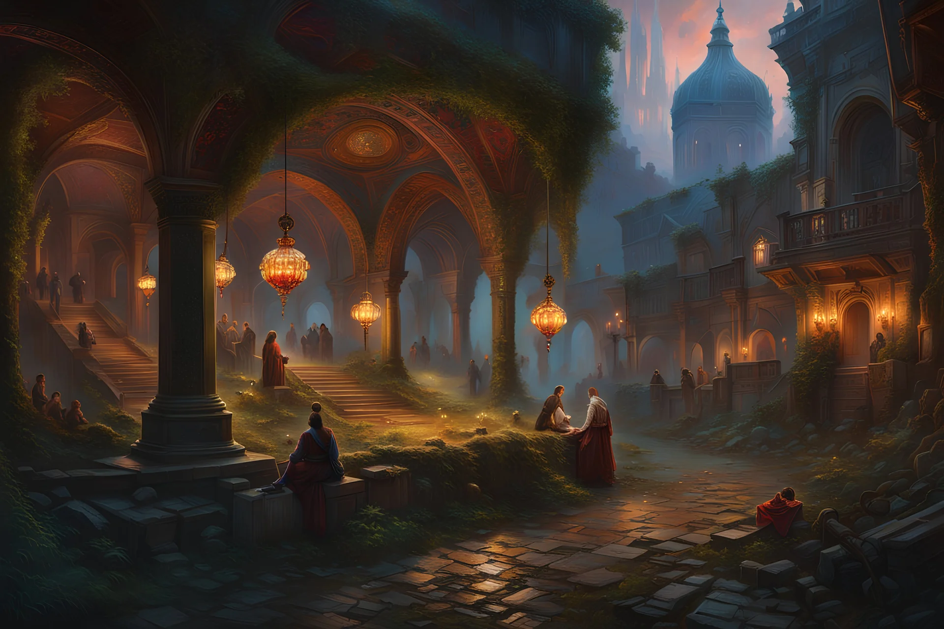 Bright, Insanely detailed painting of the Luminis Medallion and the Nocturne Ring, hyperdetailed painting by Ismail Inceoglu Huang Guangjian and Dan Witz CGSociety ZBrush Central fantasy art album cover art 4K 64 megapixels 8K resolution HDR, shiny