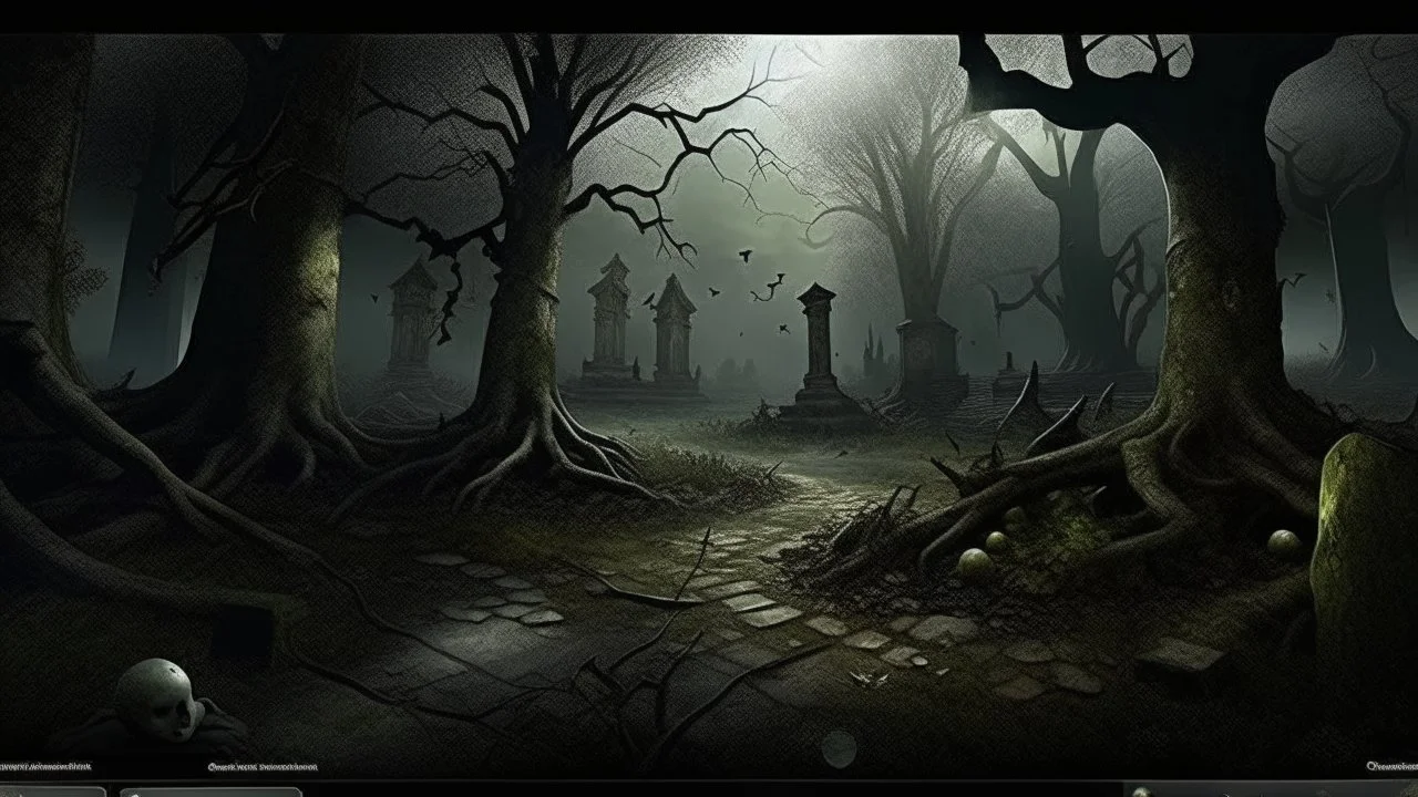 Of course, here's a description of the image that relates to the intro of the video: The image shows the start screen of the video on YouTube, which was carefully designed to reflect the atmosphere of horror and mystery that will dominate the story of "The Lost Talisman." The background is dark and mysterious, as shadows of old graves and dark trees can be seen in the darkness. Soft light filters in from above, highlighting the video's main title and the channel's logo. The video's title, "The