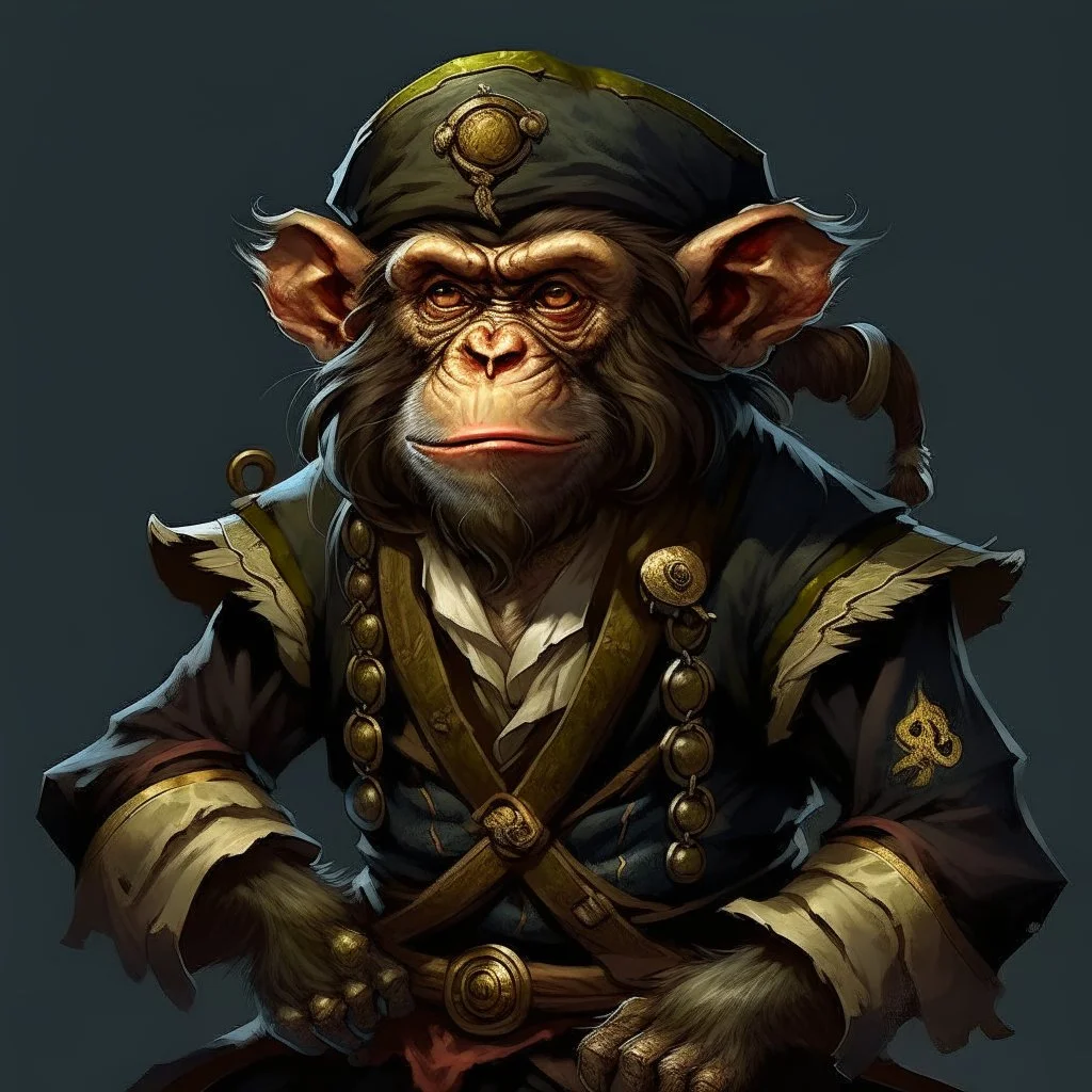 Pirate Monkey-Man DnD Digital Art