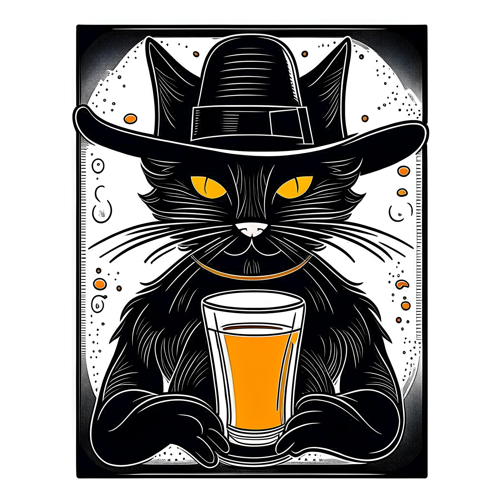 Cowboy Cat Print, Retro Drink Poster, Cowboy Cat Milk Posters, I'm Drinking Milk Prints, Kitchen Decor, Funny Cat Print, Black Cat Poster,design, vector graphic, colorful, adorable, cute, vector illustration, white background