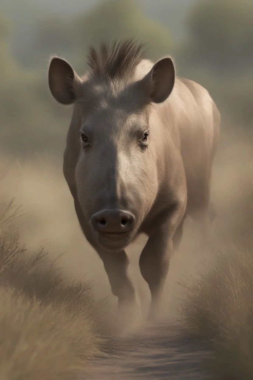 Animation image of wild warthog, 8k high quality real life animation