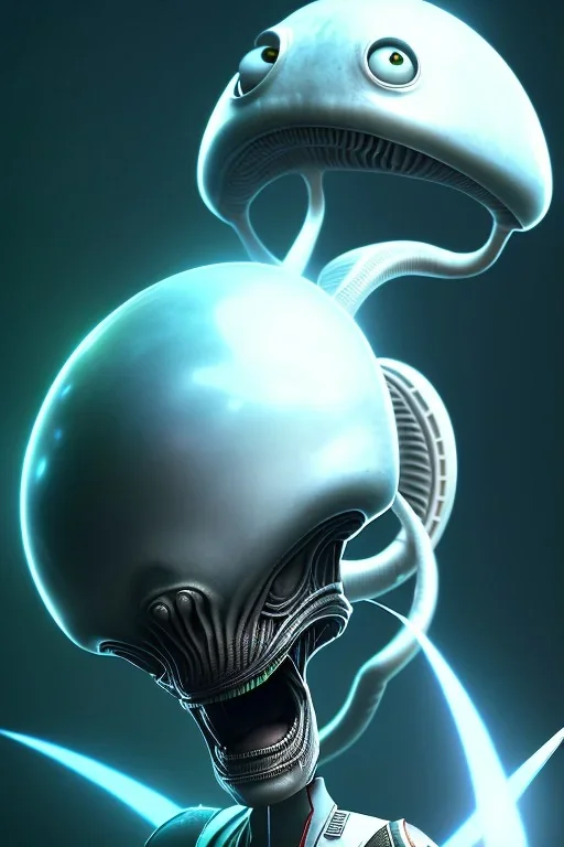 full length alien clean art NFT, blender 3d