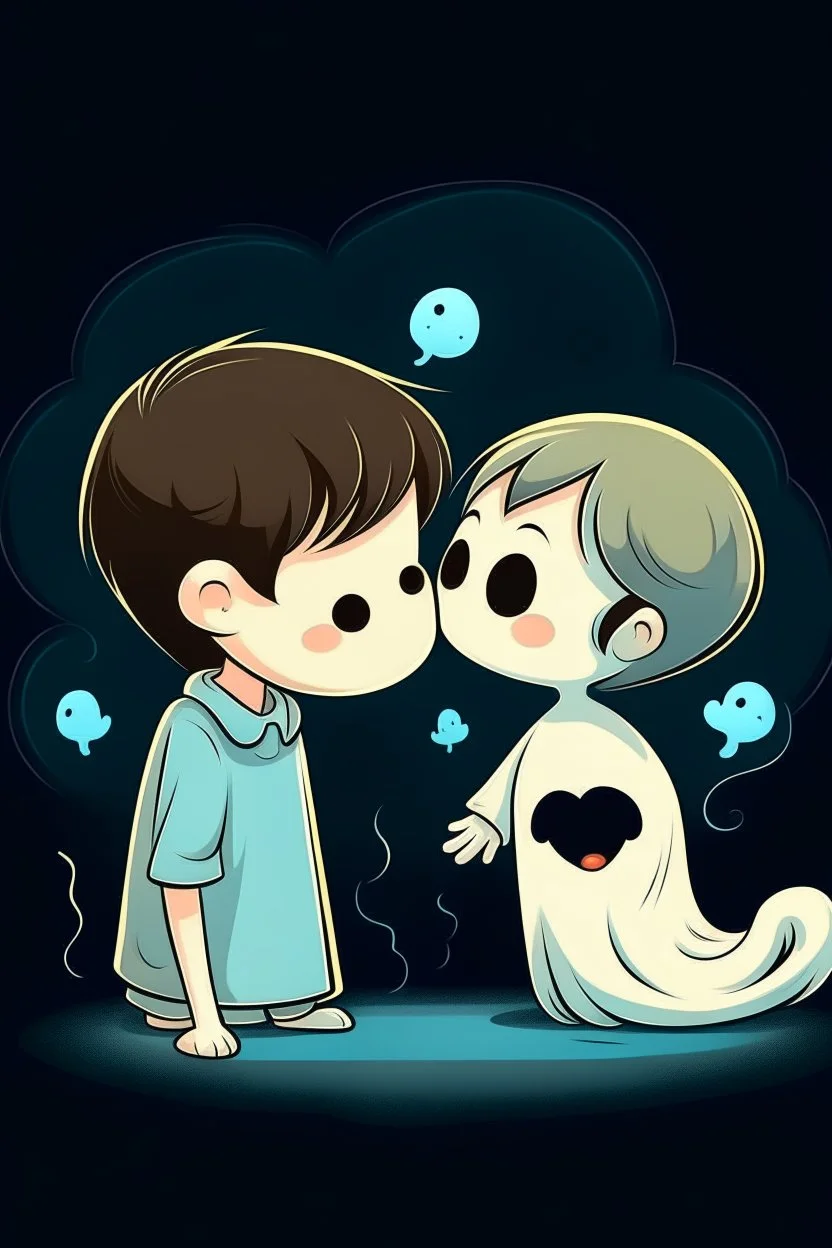 Girl kisses ghost boy