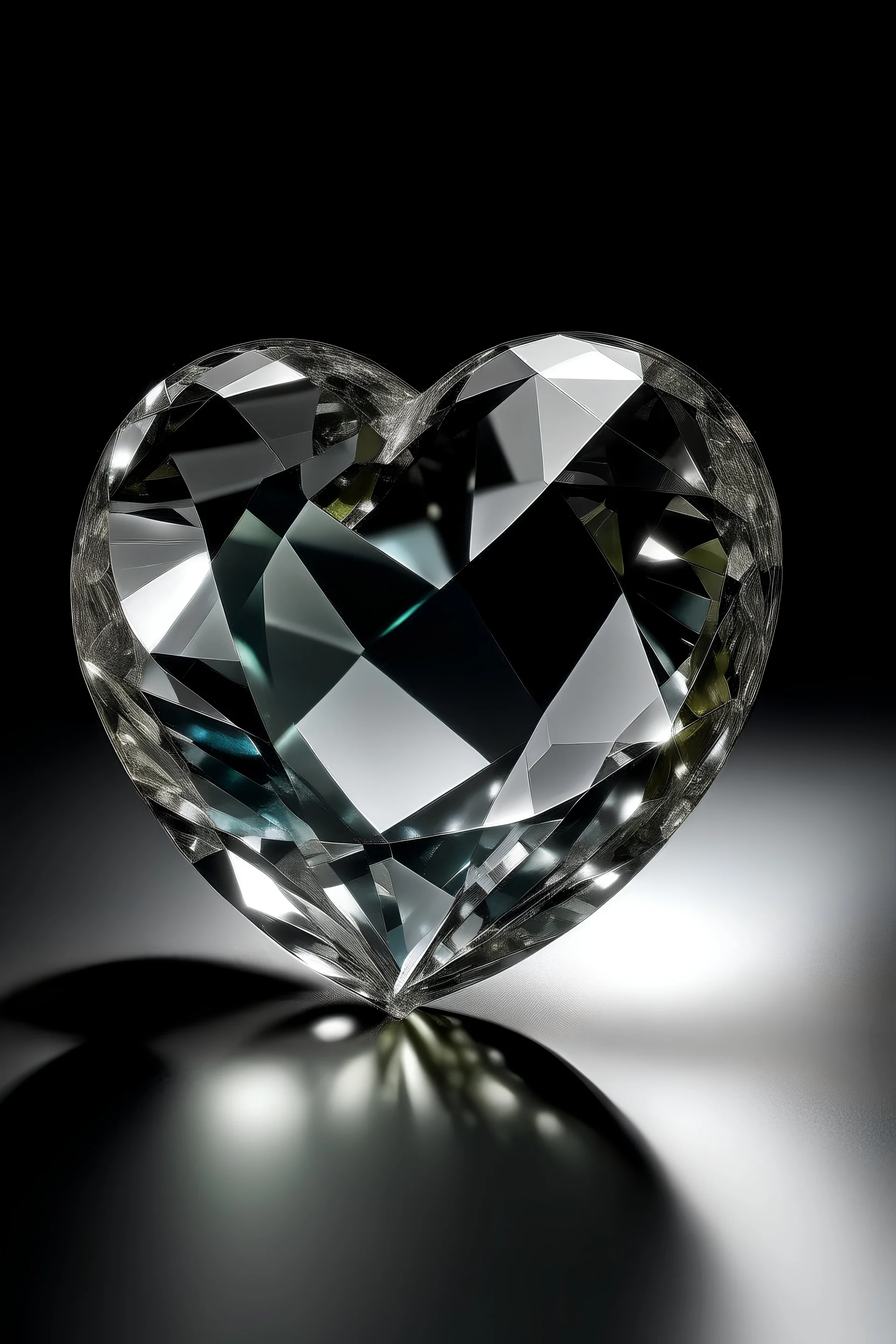 A heart made from glass Polished like a diamond
