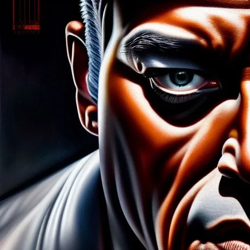 Ultra detailed fullbody Portrait in oil on canvas of Silver Samurai ,intense stare,extremely detailed digital painting, extremely detailed face,crystal clear Big eyes, mystical colors ,perfectly centered image, perfect composition, rim light, beautiful lighting,masterpiece,8k, stunning scene, raytracing, anatomically correct, in the style of robert e howard and Ken Kelley and Ohrai Noriyoshi and Simon Bisley and tomzj1