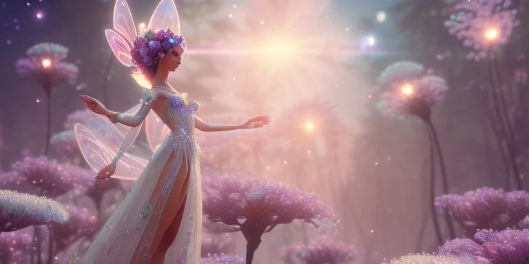 crystal subtle flower in a galactic ambiance beautiful fairy, transparent, delicate colors, in the foreground, full of details, smooth，soft light atmosphere, light effect，vaporwave colorful, concept art, smooth, extremely sharp detail, finely tuned detail, ultra high definition, 8 k, unreal engine 5, ultra sharp focus