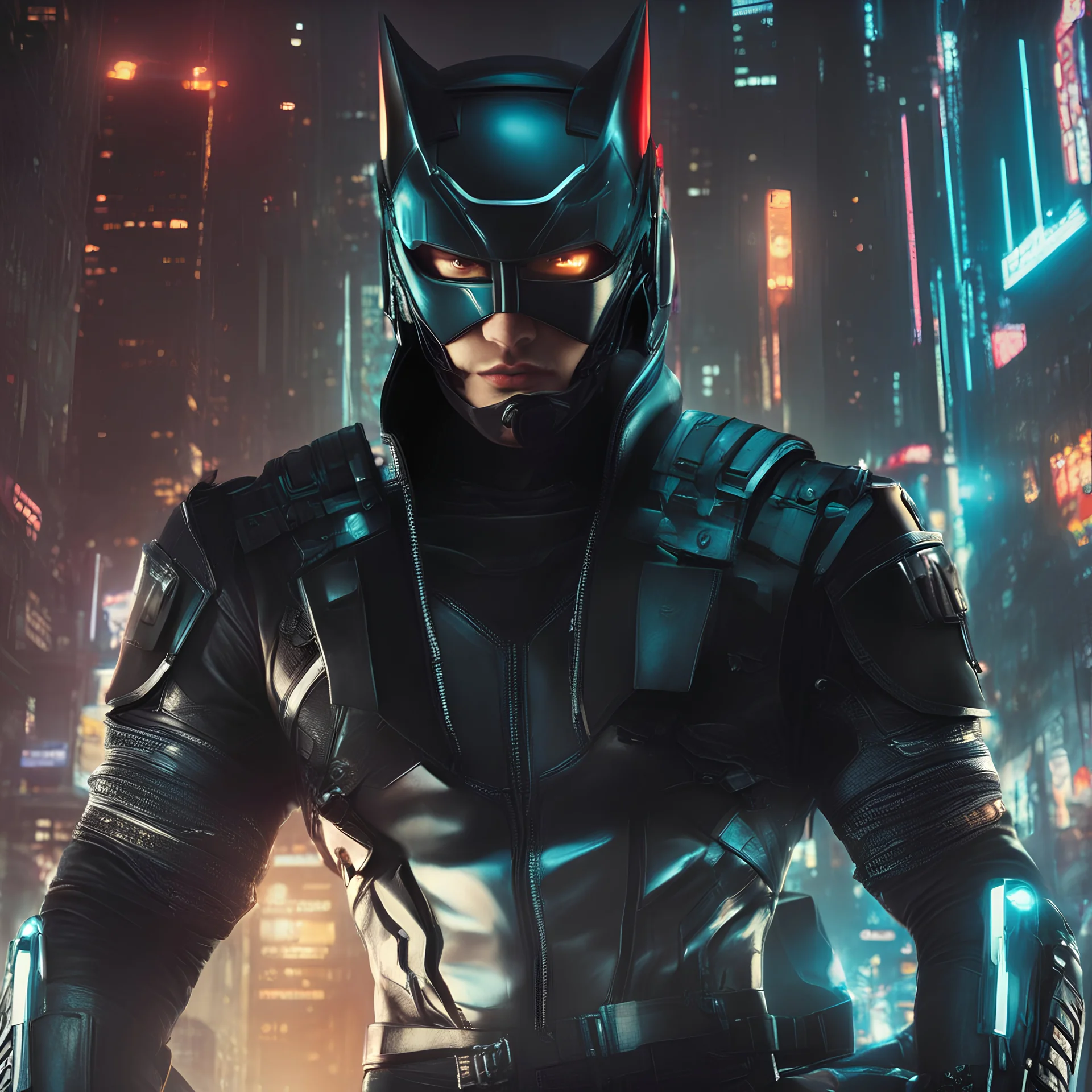 catman rebel retro futuristic cyberpunk