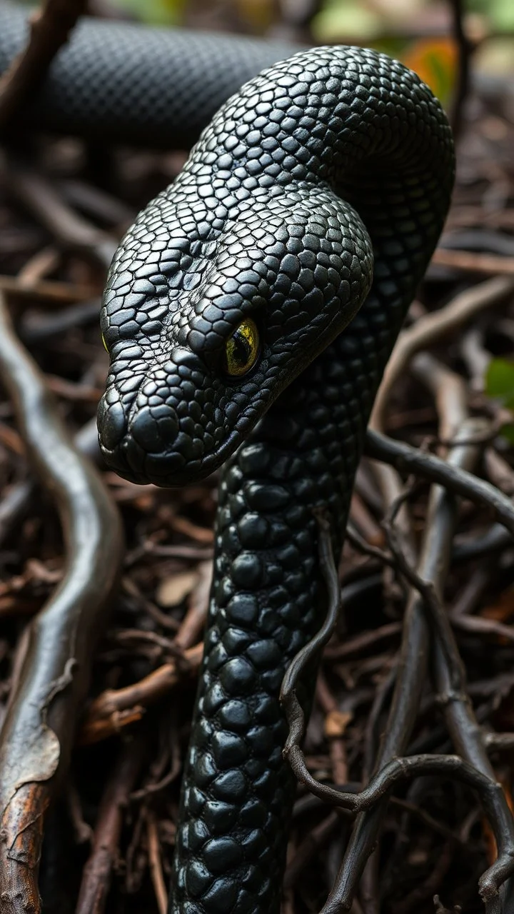 A snake head cobra black vein, human veins, mixing together a lot of them, like a forest, big and small veins a lot of them,
