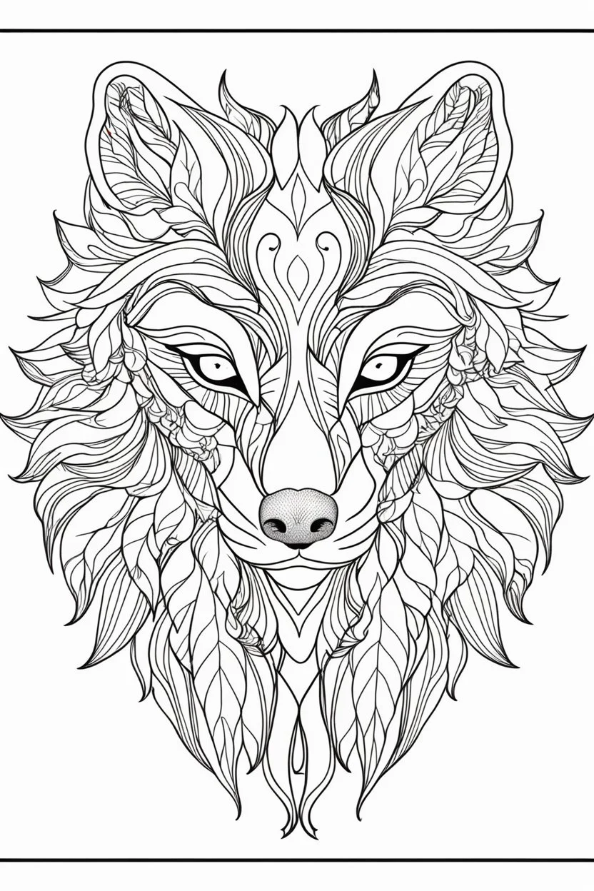 Portrait of a gentle woman in a lively field of marigolds, mature coloring artwork, contour, vector, clean line art, white background, detailed, black and white, in the style of kalamkari design