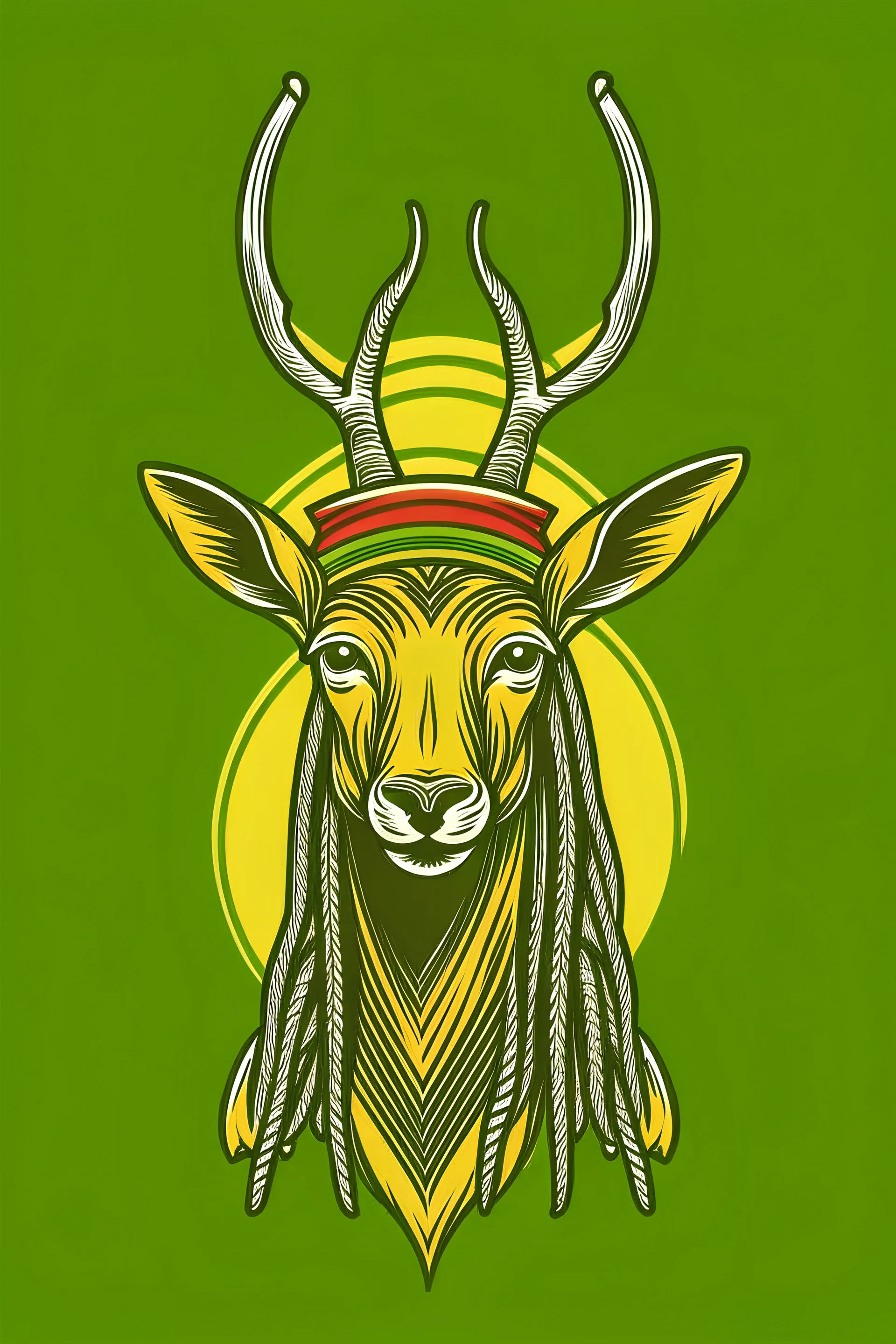 a deer as an Rastafari vector logo