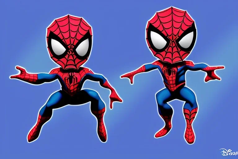 Chibi spiderman, octane rendering, modern Disney style