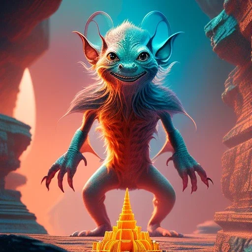 yoga gremlin artist, maze background , levitated lab equipment, 4k, Highly Detailed, Masterpiece, perfect eyes, Digital Illustration, Cinematic Lighting, Realistic, Sharp Focus, Centered, Beautifully Lit, Bioluminescent by Stanley Artgerm Lau