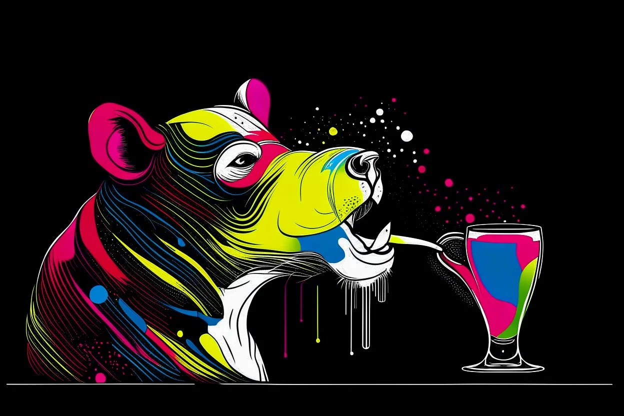 partyanimal fun drinking all night simple 3 colour style of piccaso