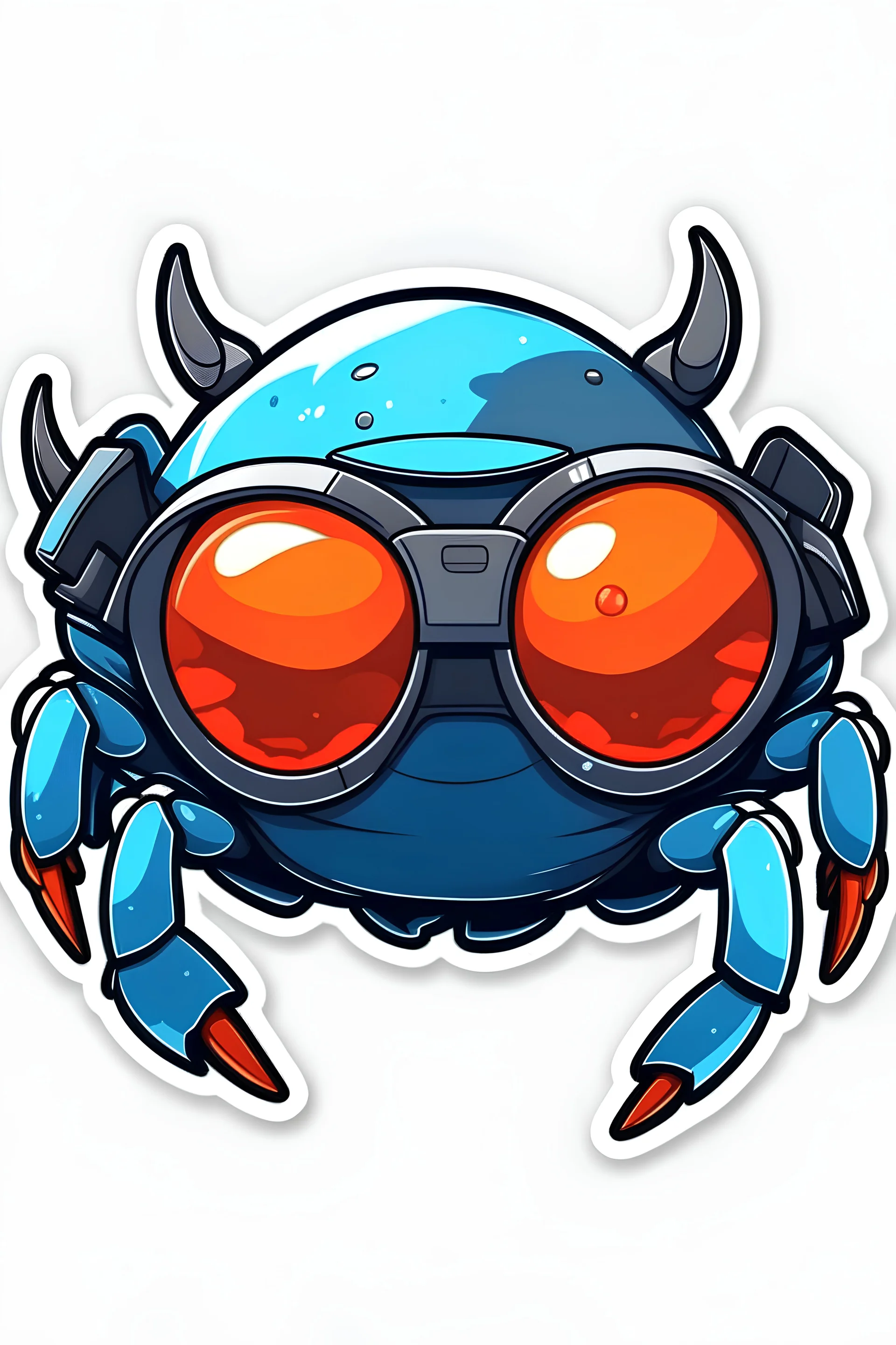 cool crab with goggles stickers