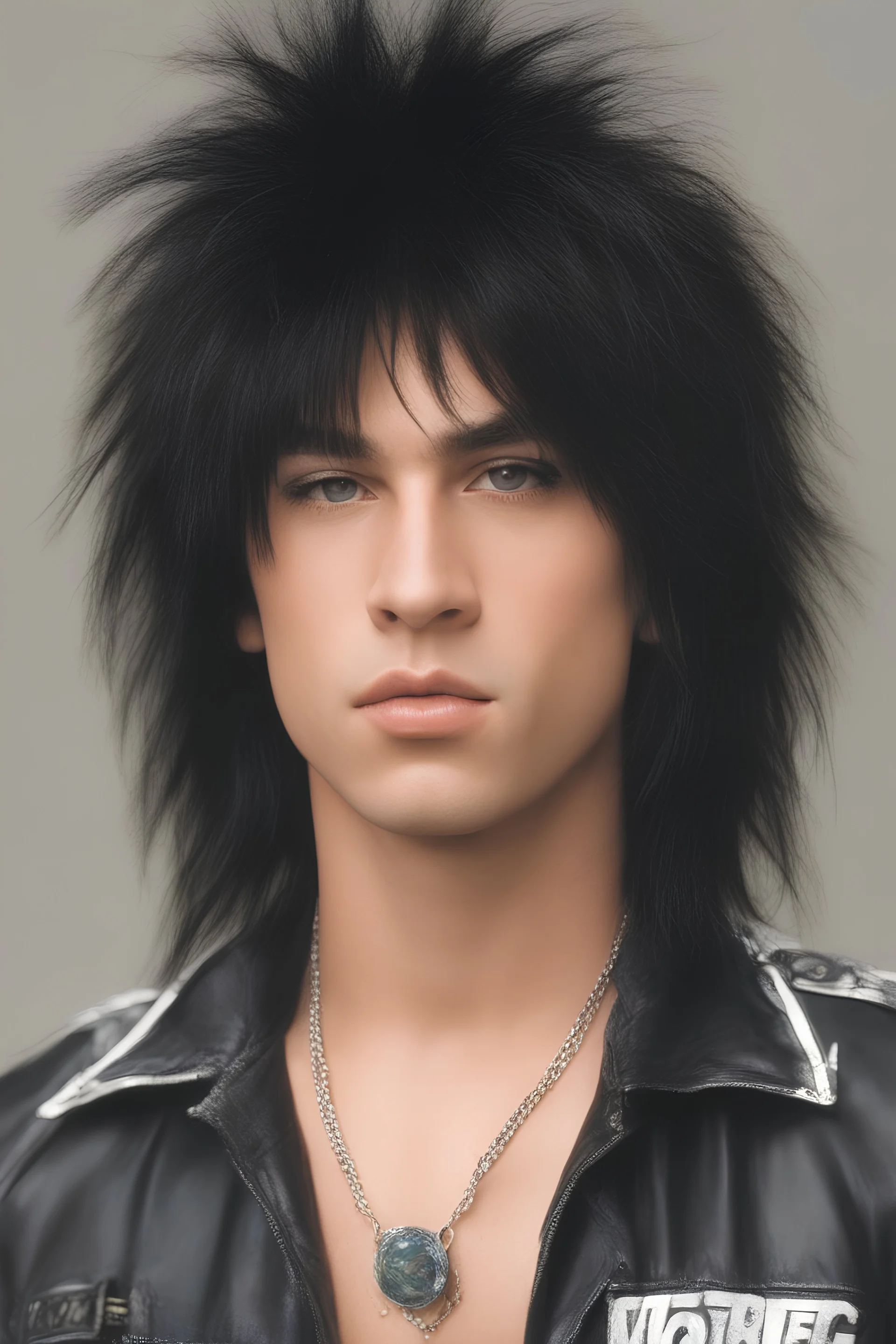 full color image, 1980's yearbook photo, teenager, Frank Carlton Serafino Feranna Jr. aka Nikki Sixx, 14 years old, Motley Crue, photorealistic, --ar 9:16 --style raw