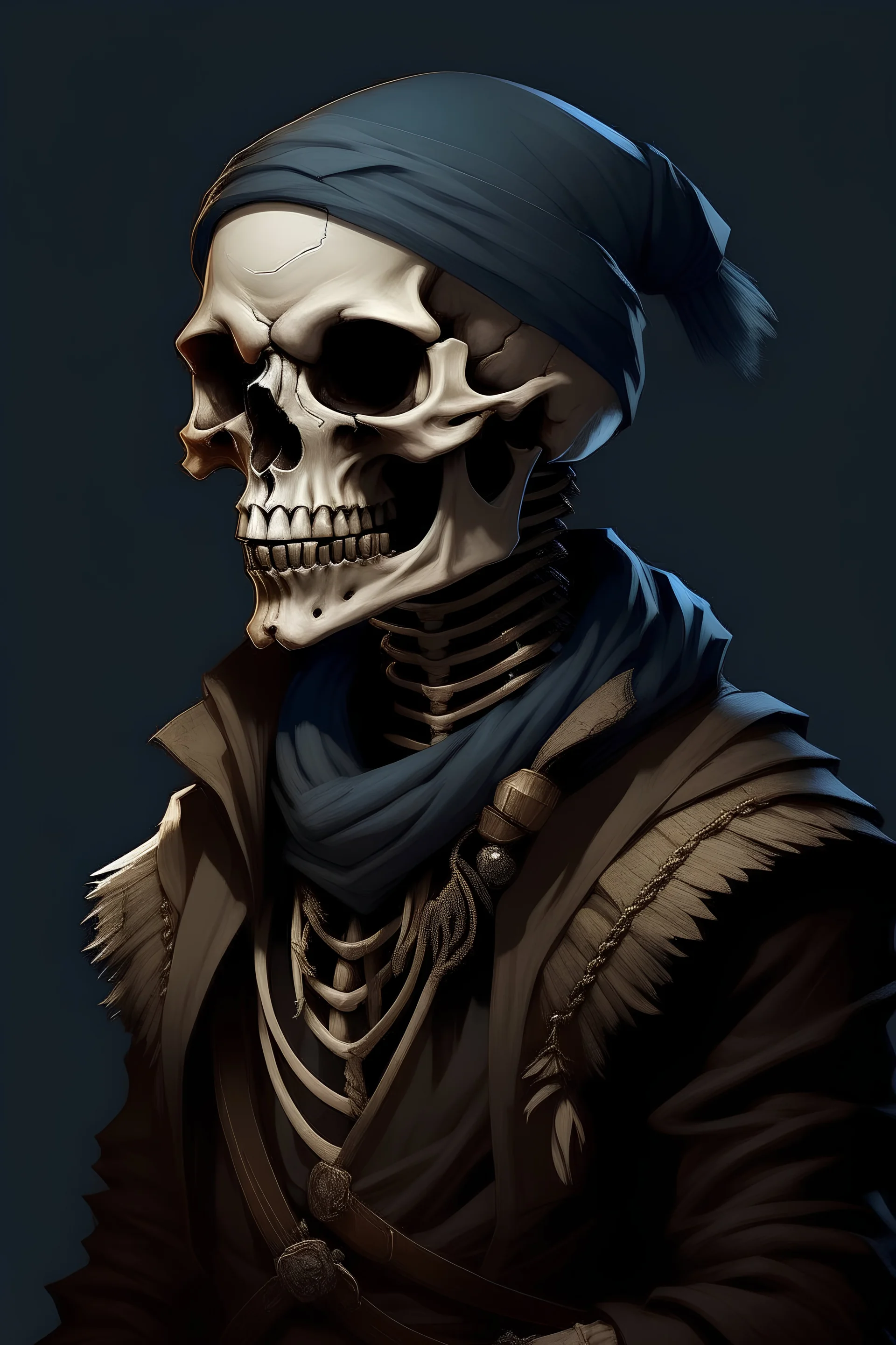 Portrait of cool Skelton in combat clothed