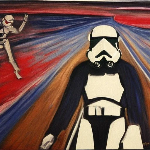 the scream painting with clone trooper