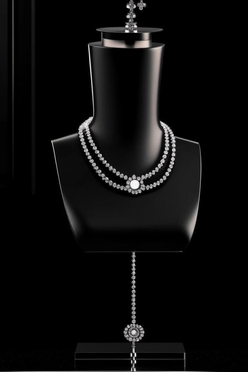 necklace mannequin stand in luxury environment