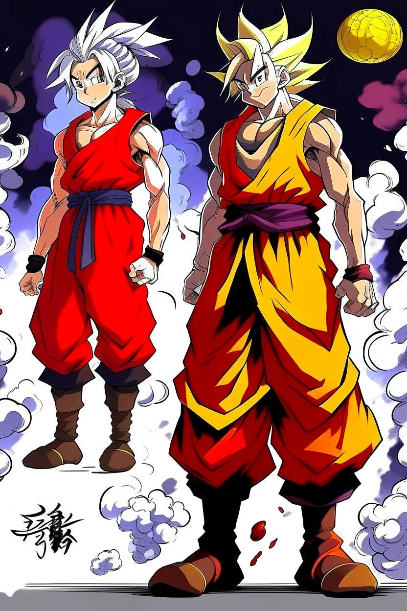 Dragon ball, smok and magma in anime styl