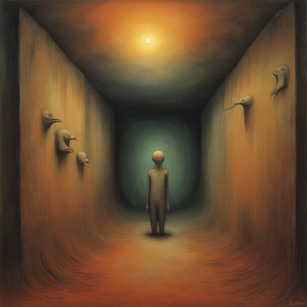 surreal abstract art, haunting fear of being left alone, spiritual claustrophobia, weirdcore, maximum eerie, unsettling, by Zdzislaw Beksinski and Pawel Kuczynski and Squeak Carnwath and Jaume Capdevila, warm colors, matte oil paint, pentimento