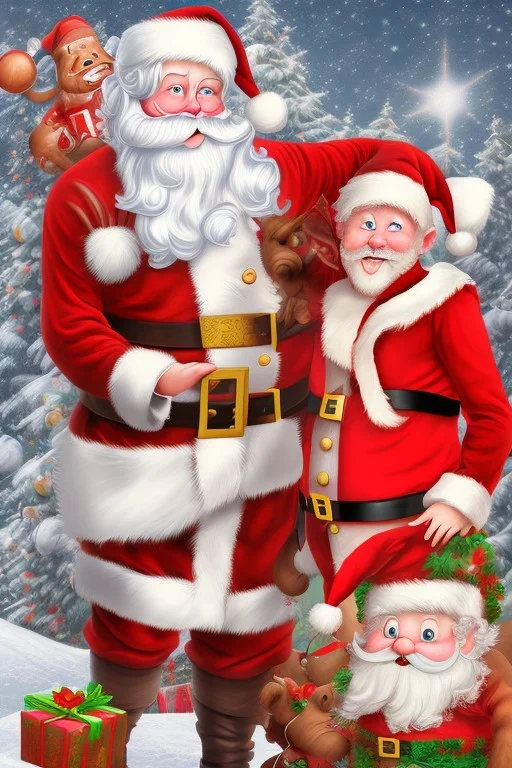 santa claus with rudolf