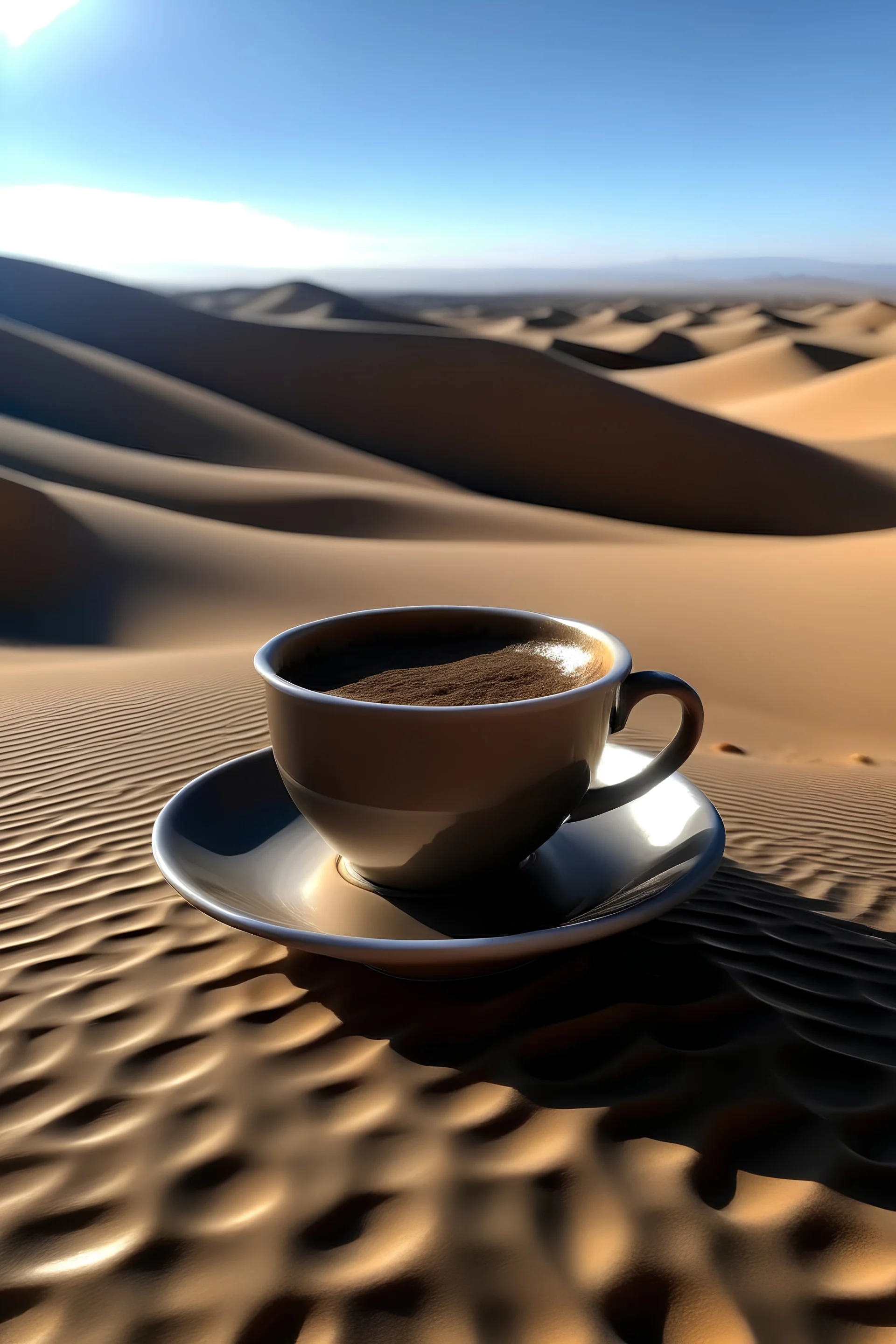 a cup coffee in a desert