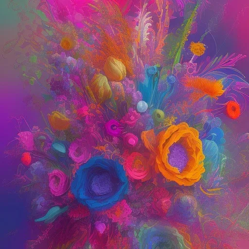  pastel colors, abstract art, flowers camp