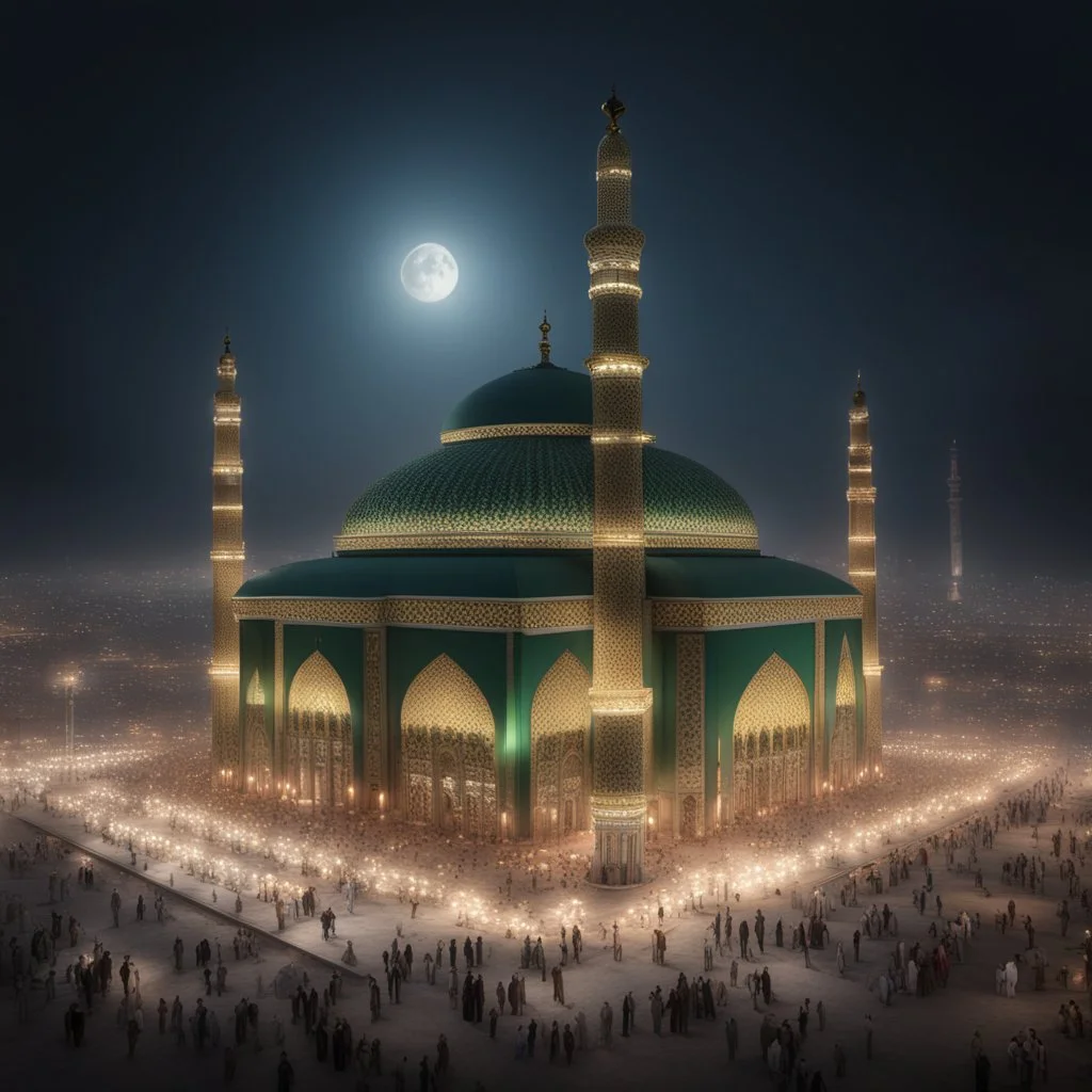 Hyper Realistic Karbala Shrine at night