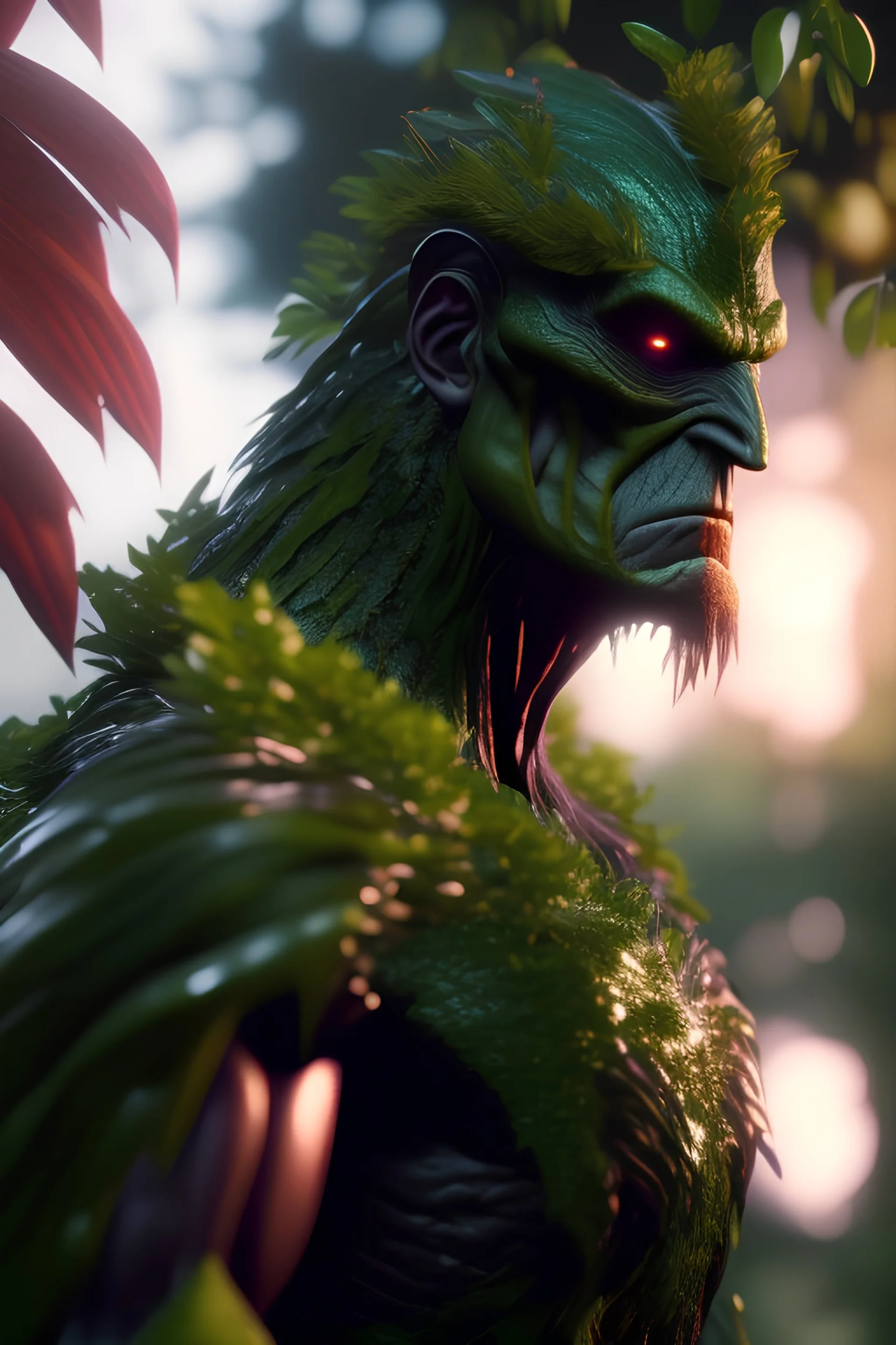 SWAMPTHING, marvel comics, photorealism, hdr, 16k, octane effect, unreal engine, cinema 4d, POTRAIT