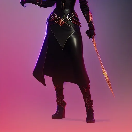 evil witch in black leather