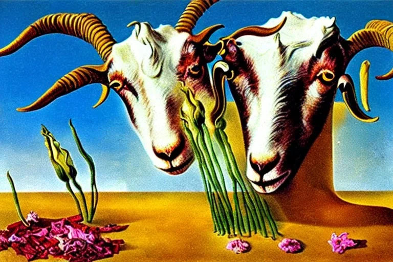 Melting flowers goat by dali