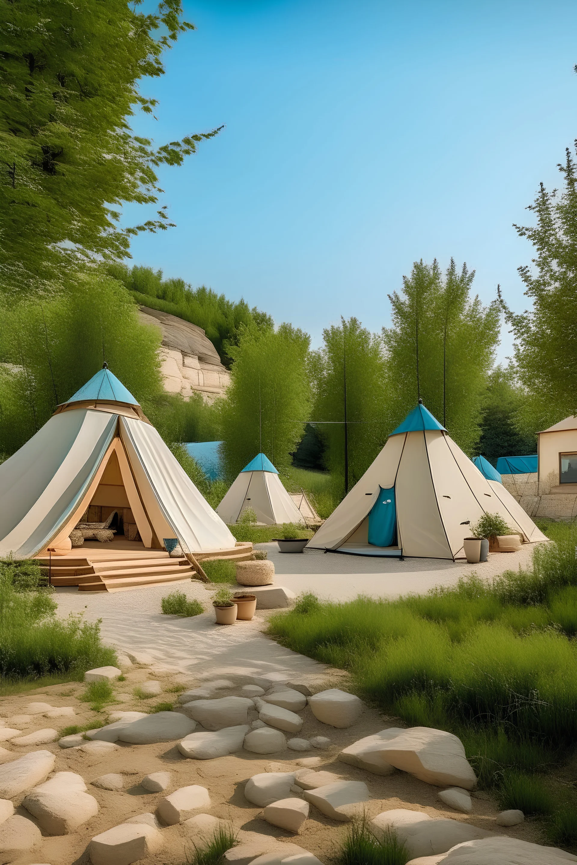 Modern glamping near the quarry in the village Korolevo