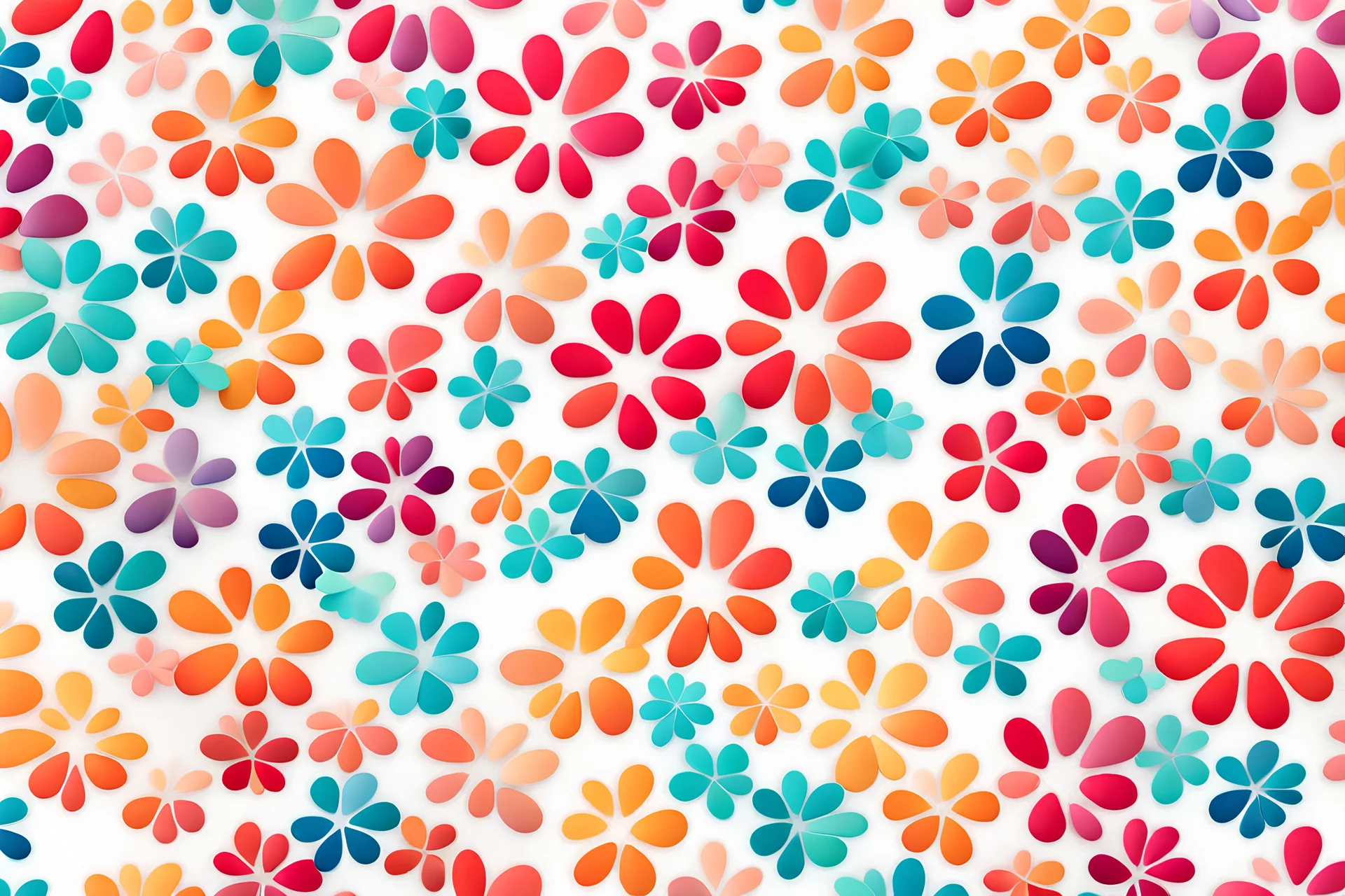 minimal clean thickpetal each petal has various colours creating nice fresh colour gradients pattern design