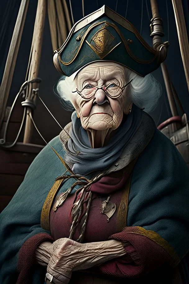 old woman captain of medival ship