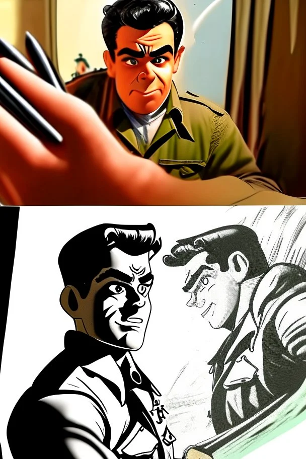 Transforming the image into a funny and realistic comic drawing in the style of classic animation Professional work and animation technique
