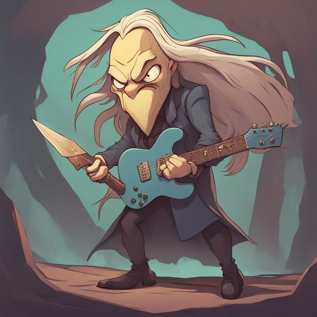 donald tusk slay the spire with metal guitarist with long hair waving aggresivily card game