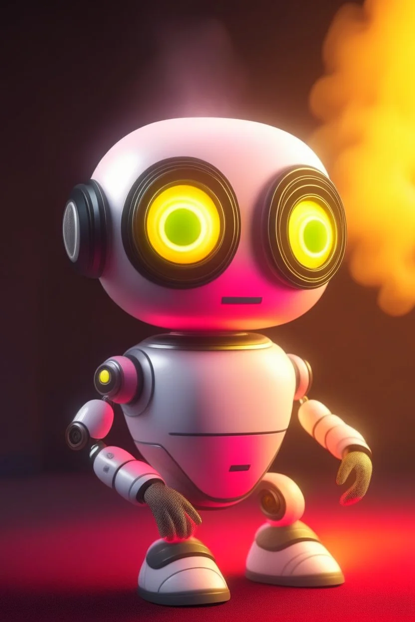 cute adorable hypnotic chat robot, its such a perfect day i am glad i spent it with you, motion blur, smoke, 8k, downlight, soft light, depth of field, photorealism, trending on art station, lotsa detail