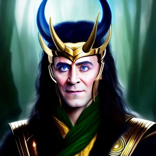 ultra detailed fullbody portrait of Loki , extremely detailed digital painting, intrincate, extremely detailed face,crystal clear Big Glowing eyes, mystical colors , perfectly centered image, perfect composition, rim light, beautiful lighting, 8k, stunning scene, raytracing, in the style of robert e howard and pablo oliveira and Ken Kelley