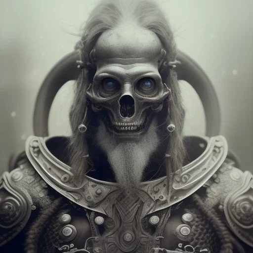 A viking with muscles and blaids, hr giger, scary, steam punk, realistic, made in octane, cinematic, ultra-realistic, extremely detailed octane rendering, 8K, VRAY Super Real ar 2:3, dof photorealistic futuristic 50mm lens hard lighting dark gray tintype photograph, realistic lighting, sepia color