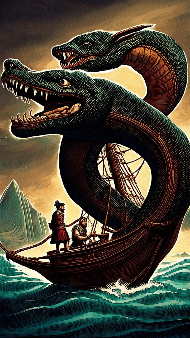 voyage, he faced a colossal sea serpent. Sinbad cleverly tricked the serpent into tying itself in knots, saving his crew and ship. His reputation as a clever sailor spread far and wide.