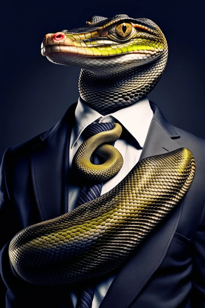 Snake dressed in a business suit