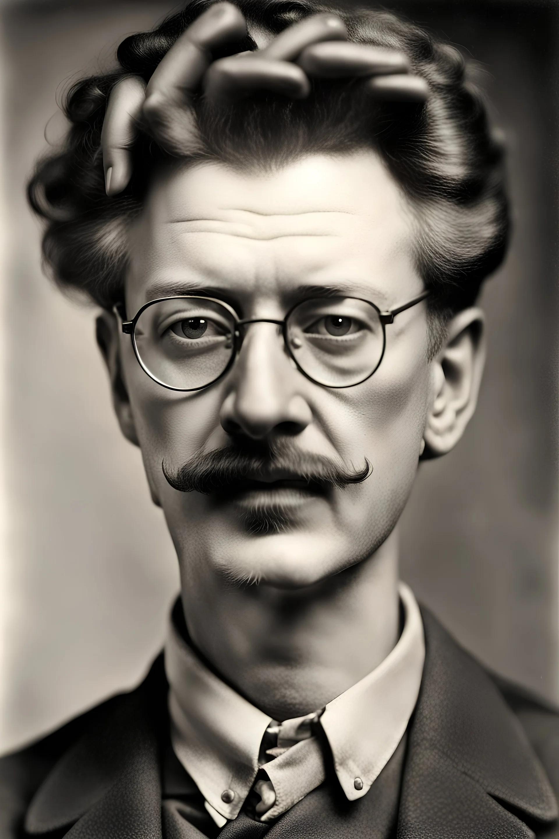 Hyperrealistisch Leo Trotsky als junger Mann, scharfsinniger Blick