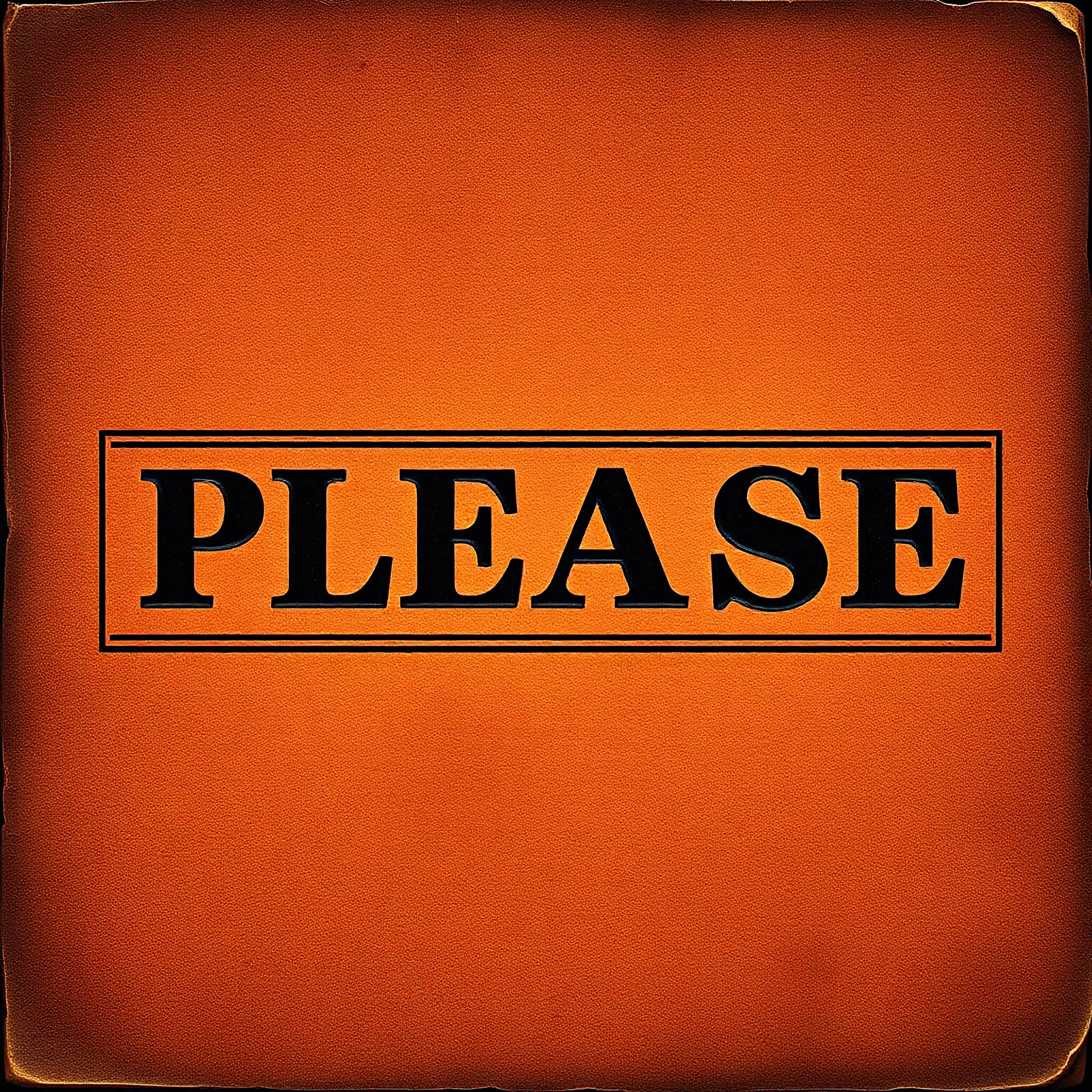 photograph, the word 'PLEASE' in the style of a vintage music album