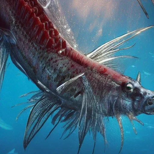 thalassophobia, 4k, highly-detail, deep sea fish