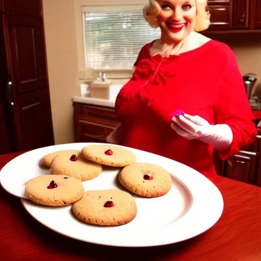 gorgeous, sultry Ms. Claus brining me a plate of cookies