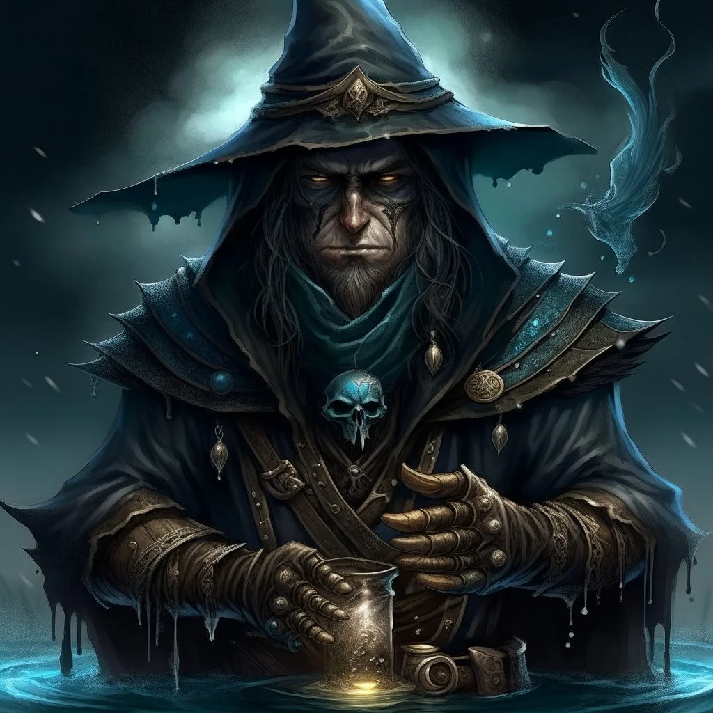 fantasy wild west bandit water mage grimdark realistic