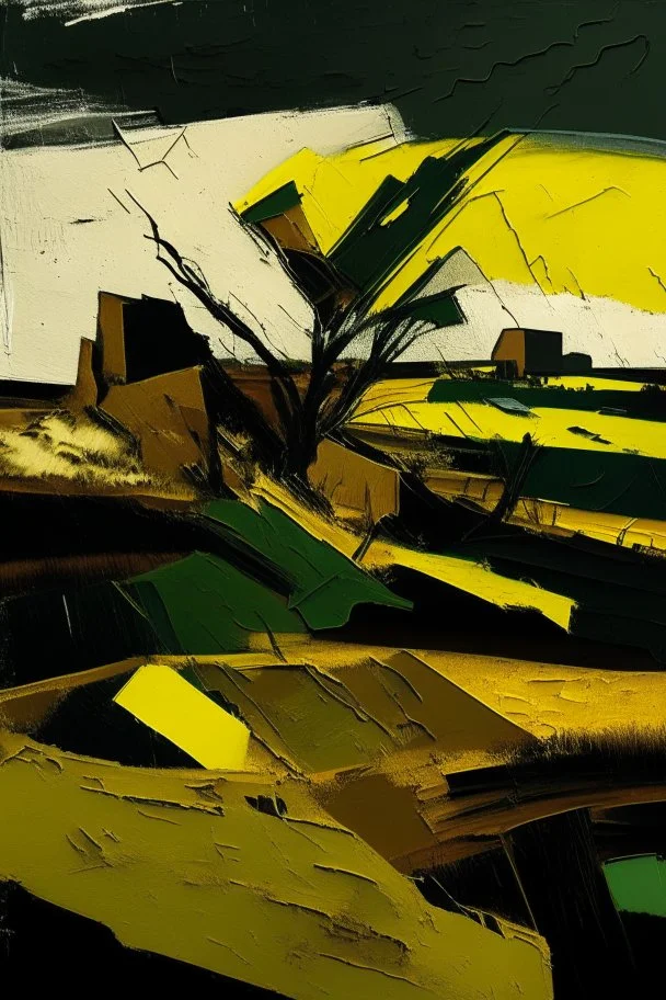 Landscape in the style of frank auerbach