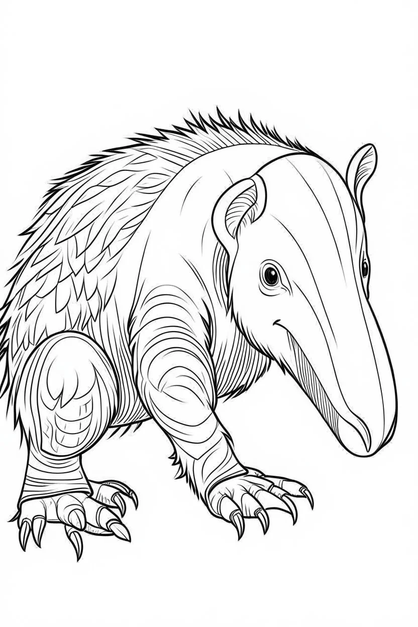 outline art for Anteater Pup coloring pages with sitch, white background, Sketch style, full body, only use outline, toddlers style, clean line art, white background, no shadows and clear and well outlined.