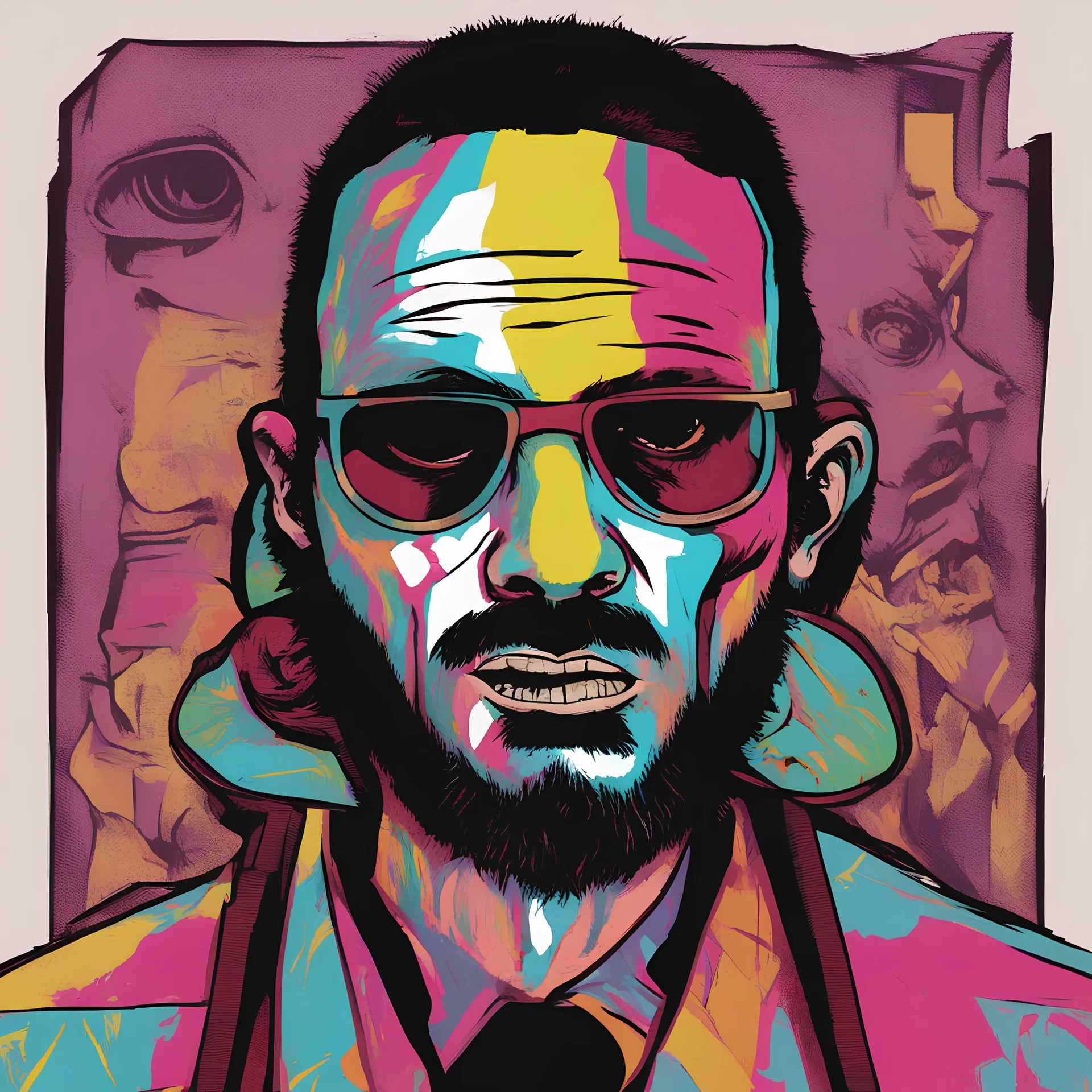 Creat a image of Richard from hotline miami